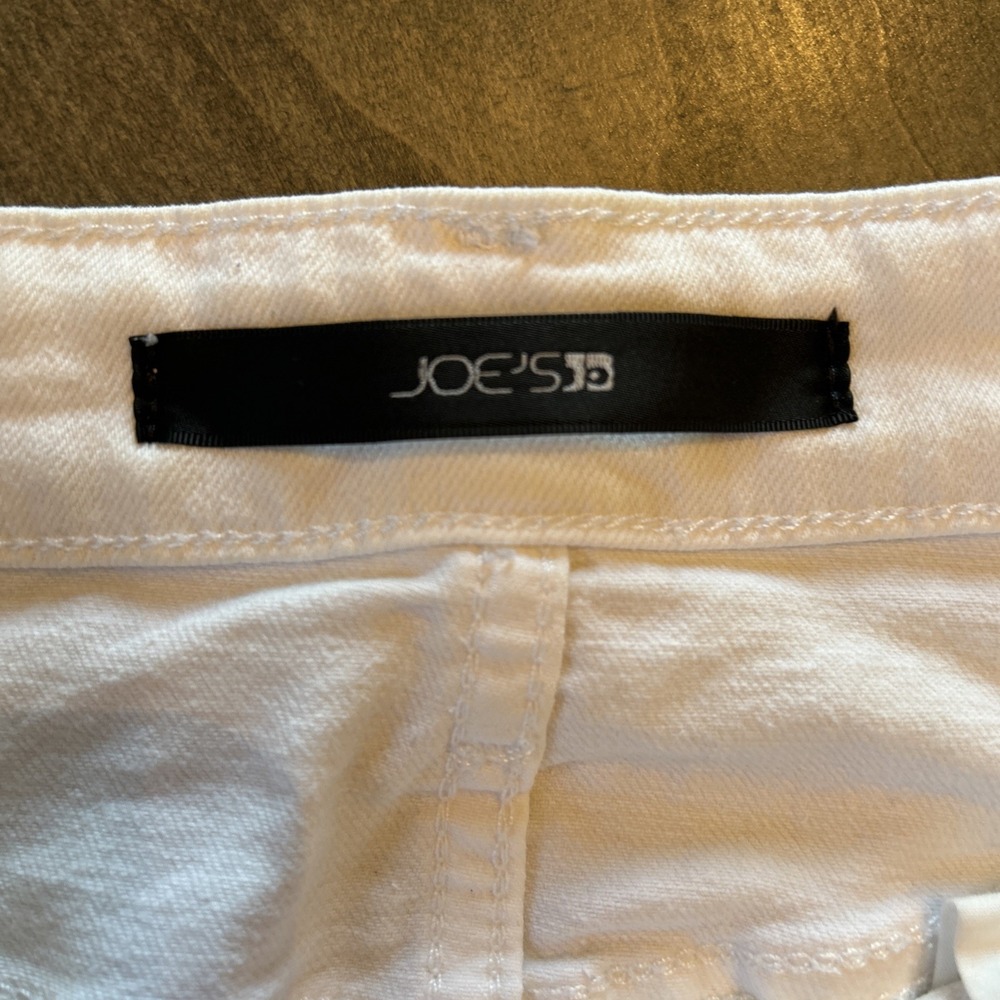 Joes Shorts Womens 29 White Denim Bermuda Length 5 Pocket Stretch Zip Fly - Picture 5 of 7